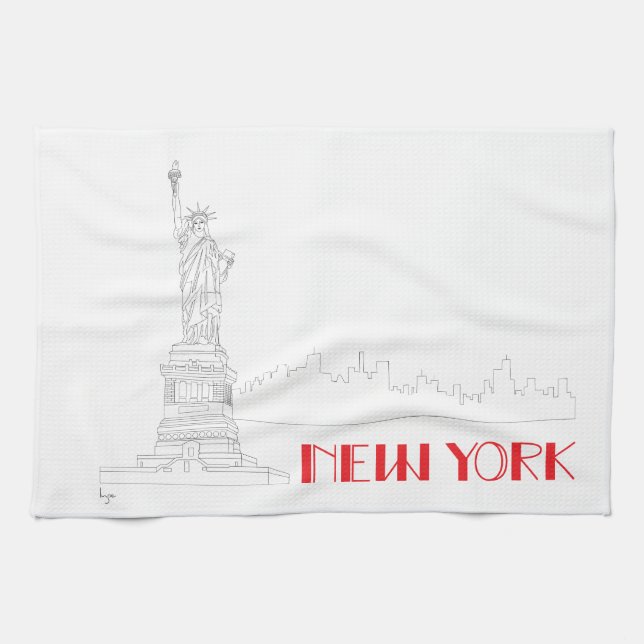 New-York, Statue-of-Liberty Cool Kitchen Towel (Horizontal)