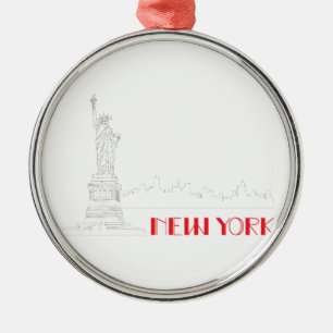 New-York, Statue-of-Liberty Cool Metal Ornament