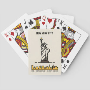 New York Statue of Liberty Line Art Minimalist Playing Cards