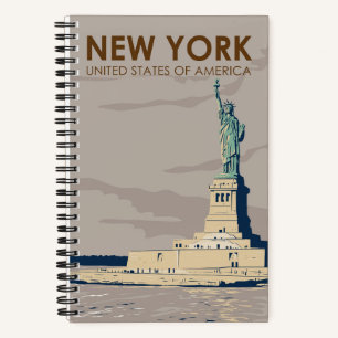 New York Statue of Liberty Retro Notebook