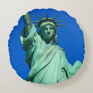 New-York, Statue of Liberty Round Pillow