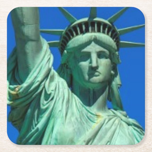 New-York, Statue of Liberty Square Paper Coaster (Front)