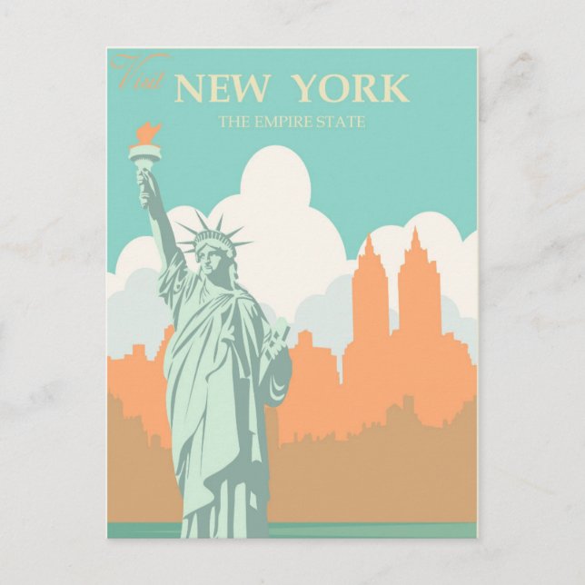 New York Statue of Liberty Vintage Postcard (Front)