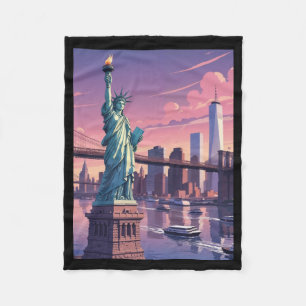 New York Sticker  Fleece Blanket