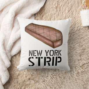 New York Strip NYC Steak Meat Foodie Chef Throw Pillow
