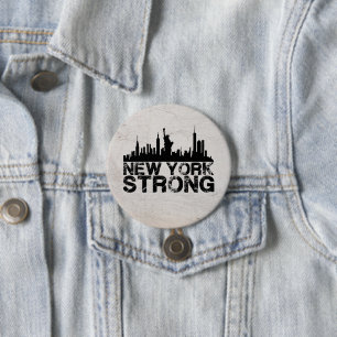New York Strong 3 Inch Round Button
