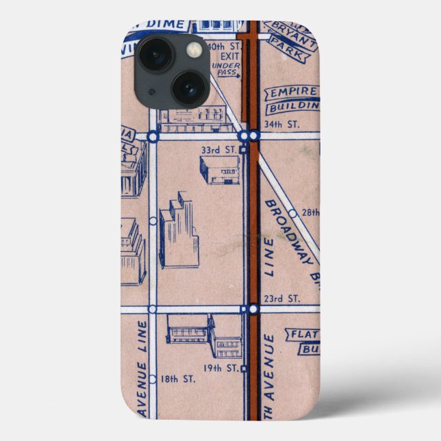 NEW YORK SUBWAY MAP, 1940 2 Case-Mate iPhone CASE (Back)