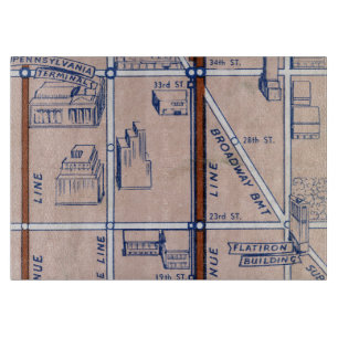 NEW YORK SUBWAY MAP, 1940 2 CUTTING BOARD