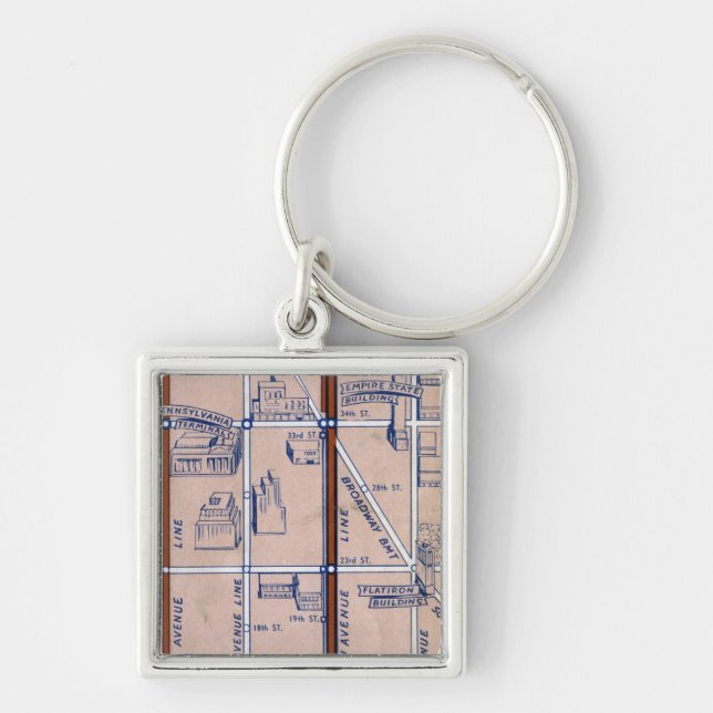 NEW YORK SUBWAY MAP, 1940 2 KEYCHAIN (Front)