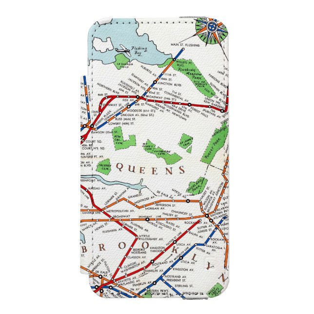 New York: Subway Map, 1940 Incipio iPhone Wallet Case (Folio Front)