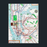 New York: Subway Map, 1940 Postcard<br><div class="desc">Map of the subway system of New York City,  published by the Union Dime Savings Bank,  1940. | ID:0091976</div>