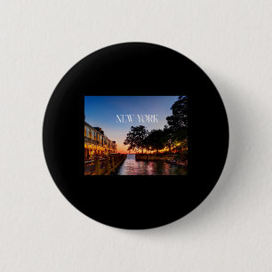 New York Summer Nights Sticker 2 Inch Round Button