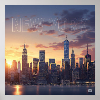 New York Sunset Poster