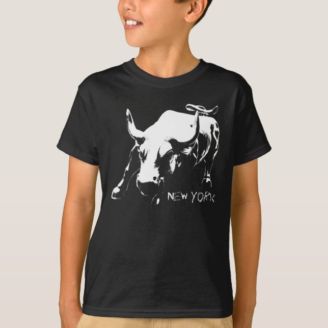 New York T-Shirt Kid's Bull Statue Organic Shirt (Front)