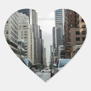 New York Taxi Cabs in the City Heart Sticker