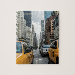 New York Taxi Cabs in the City Jigsaw Puzzle