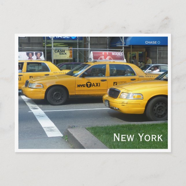 new york taxi cabs postcard (Front)