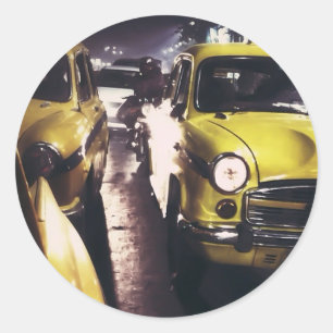 New York Taxi Classic Round Sticker