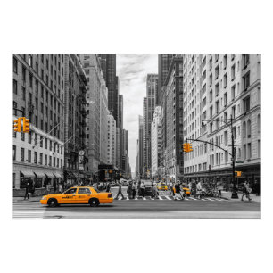 New York Taxi Urban City Colour Pop Photography Photo Print