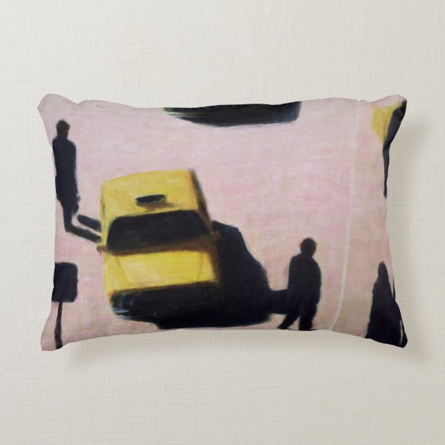 New York Taxis 1990 Decorative Pillow (Front)