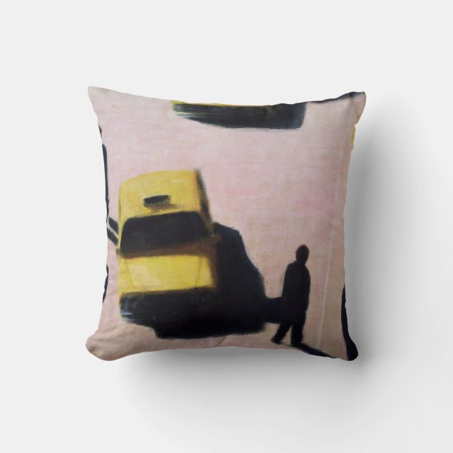 New York Taxis 1990 Throw Pillow (Front)