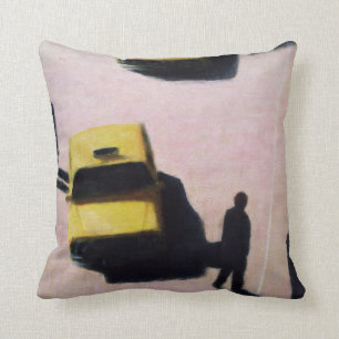 New York Taxis 1990 Throw Pillow