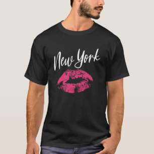 New York Text Lipstick Impression T-Shirt