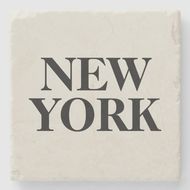 New York Text  Stone Coaster (Front)