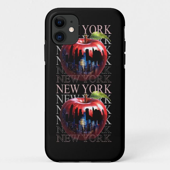New York The Big Apple Fruit Silhouette City Case-Mate iPhone Case (Back)