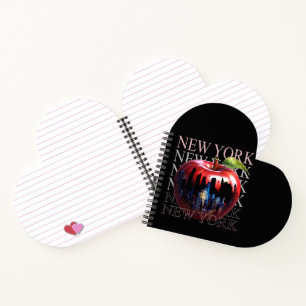 New York The Big Apple Fruit Silhouette City Notebook