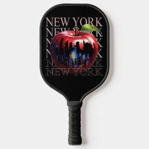 New York The Big Apple Fruit Silhouette City Pickleball Paddle