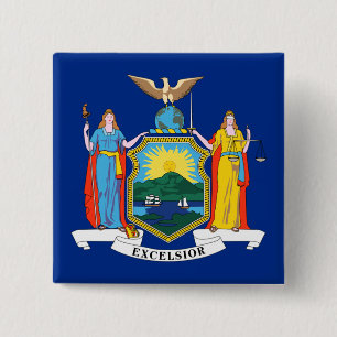 New York: The Empire State, Home Big Apple Flag 2 Inch Square Button