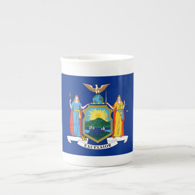 New York: The Empire State, Home Big Apple Flag Bone China Mug (Front)