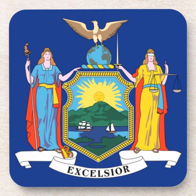 New York: The Empire State, Home Big Apple Flag Coaster (Front)