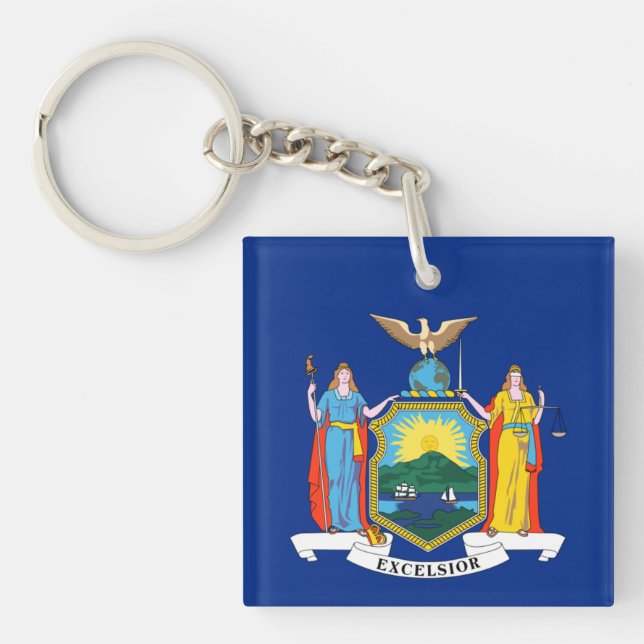 New York: The Empire State, Home Big Apple Flag Keychain (Front)