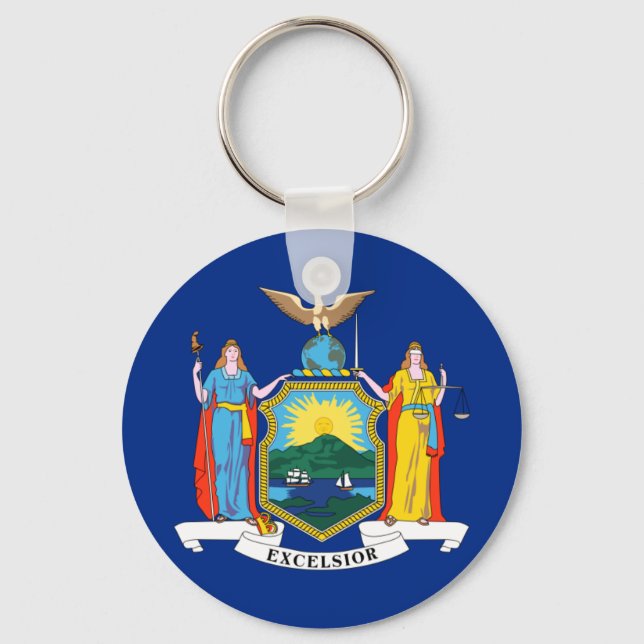 New York: The Empire State, Home Big Apple Flag Keychain (Front)