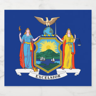 New York: The Empire State, Home Big Apple Flag Liquor Bottle Label