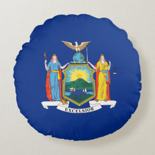 New York: The Empire State, Home Big Apple Flag Round Pillow
