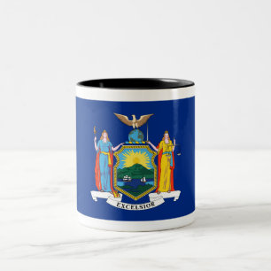 New York: The Empire State, Home Big Apple Flag Two-Tone Coffee Mug