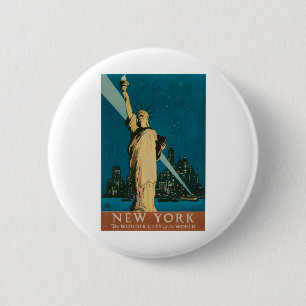 New York: The Wonder City of the World Poster 2 Inch Round Button