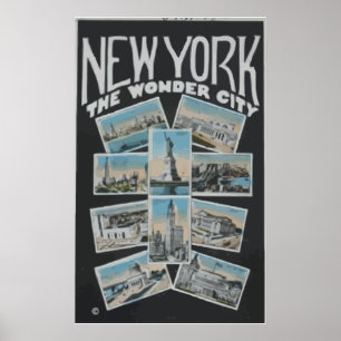 New York The Wonder City, Vintage Poster