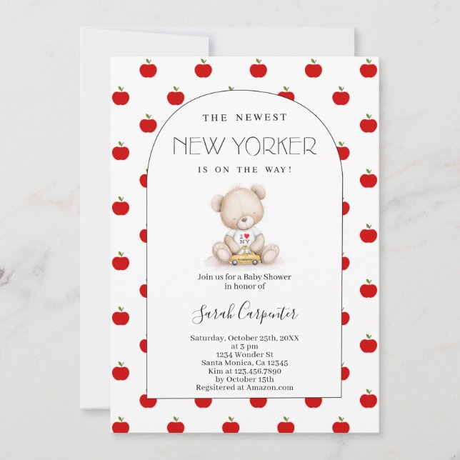 New York Themed Baby Shower Invitation (Front)