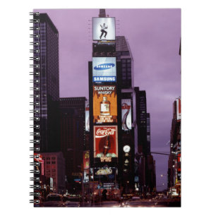 New York Times Square traffic at night Notebook