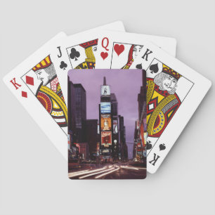 New York Times Square traffic at night Playing Cards