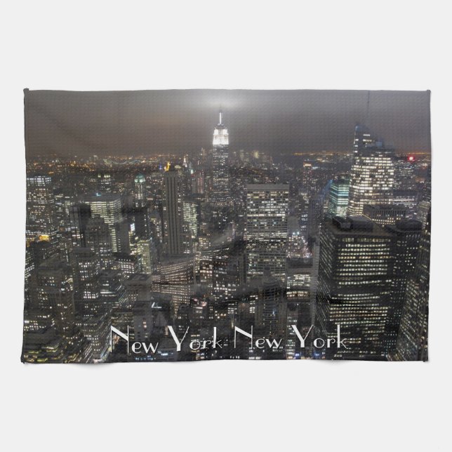 New York Towel Personalized NYC Souvenir Tea Towel (Horizontal)