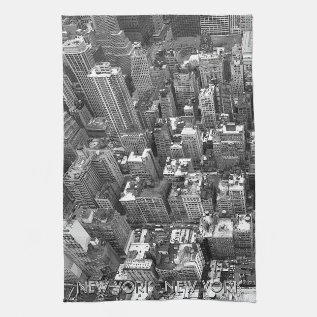 New York Towel Personalized NYC Souvenir Tea Towel (Vertical)