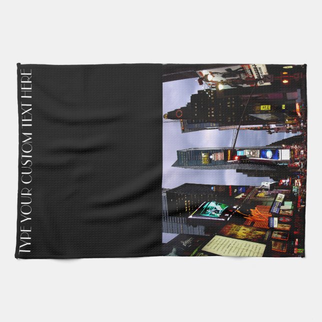 New York Towel Personalized Times Square Tea Towel (Horizontal)