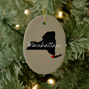New York Town Ceramic Ornament