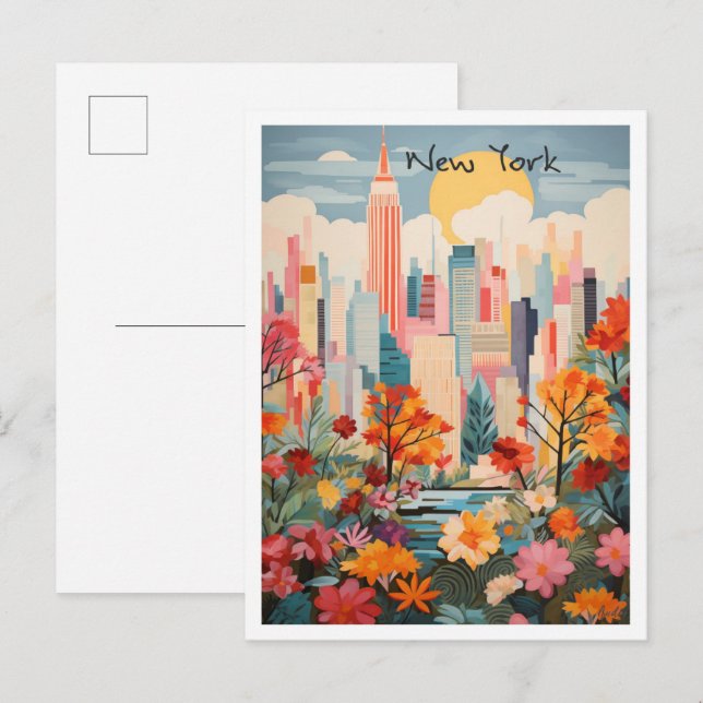 New York Travel Aesthetic Postcard (Front/Back)