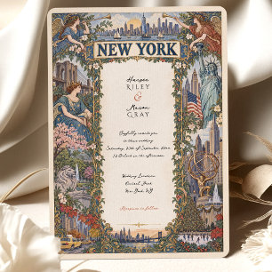 New York Travel Destination Poster Wedding Invitation